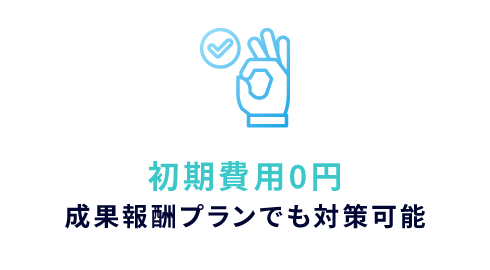 初期費用0円　成果報酬プランでも対策可能