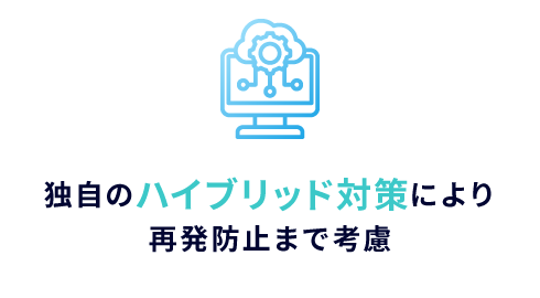 独自のハイブリッド対策により再発防止まで考慮